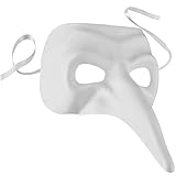 dressforfun 900890 Venezianische Maske mit langer Nase, Unisex Schnabelmaske, einfarbige Augenmaske für Maskenball Party Fasching Karneval Halloween...