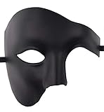 Lilwemen Herren Maske Maskerade Maske Phantom der Oper Halbmaske (Schwarz)