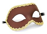 Unbespielt Handarbeit Original Venezianische Maske Unisex Colombina Nera braun