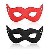 Cosysparks Maskerade Maske, PU Leder Maske Mit Elastischem Seil Augenmaske Aus Venezianische Masken Halloween Halbmaske Cosplay Karnevalsmasken füR...