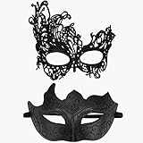 Luclay Ein Paar Venezianische Masquerade Mask for Couple,Karneval Karnevalmasquerade Mask for Women/Men,Ball Masquerade Mask,Paar Party Kleidung...