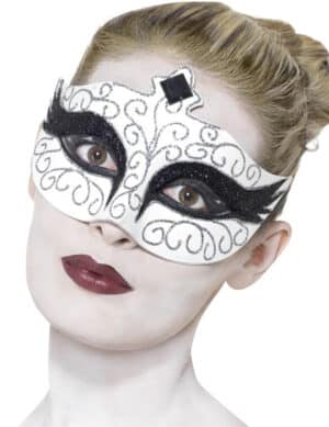 Gothic Schwan Augenmaske schwarz-weiss