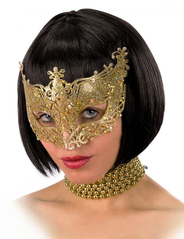 Venezianische Augenmaske mit Schnörkeln Kostüm-Accessoire gold