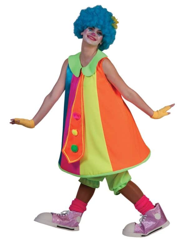 Lustiges Clownfrau Kostüm für Damen bunt